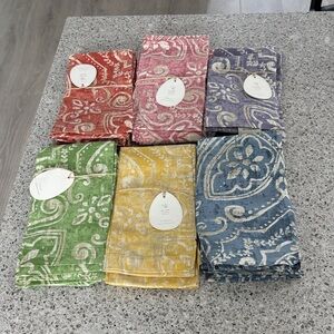 Pottery Barn Paisley Print Napkins Set 24 total